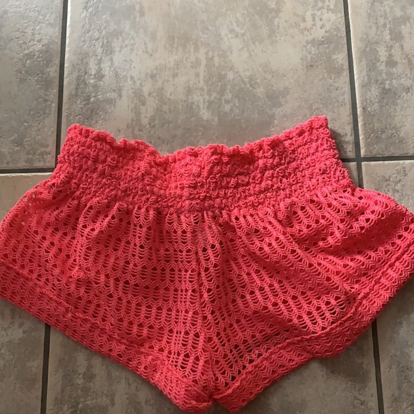 PINK mesh bathing suit shorts - Picture 2 of 2